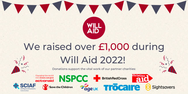 We raised over £1,000 during Will Aid 2022!
